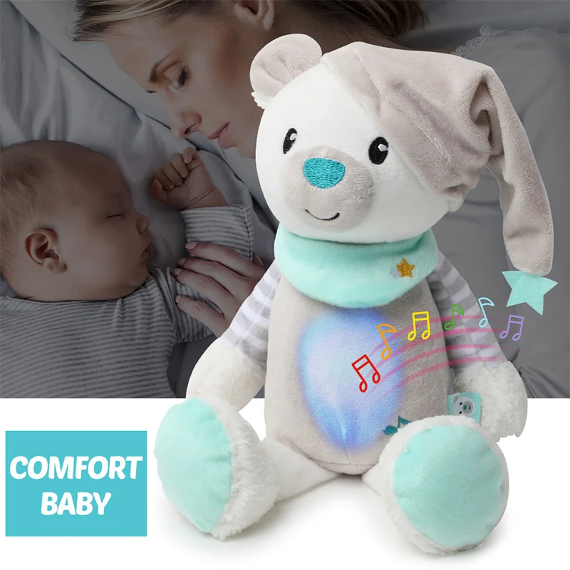 

Kids Soft Toys Stuffed Sleep LED Lighting Stuffed Animal Led Night Lamp Plush Toys With Music Light Baby Toys For Girls Boys