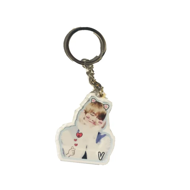 Милый мультфильм изображение альбом карта душа акриловый jungkook брелок J-HOPE V SUGA JIN RM JIMIN брелок