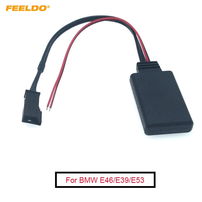 

FEELDO 1PC Car Wireless Bluetooth Module Receiver 3Pin Stereo Audio CD AUX-in Adapter For BMW E46/E39/E53 Accessory AUX Cable