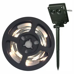 Садовый декор бесплатная резка Легкая установка на солнечных батареях SMD 2835 Светодиодный светильник-полоса гибкий умный лужайка патио уличный водонепроницаемый