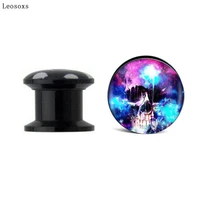 leosoxs 2pcs explosive european and american acrylic cloud ghost head ear amplifier ear expander piercing jewelry