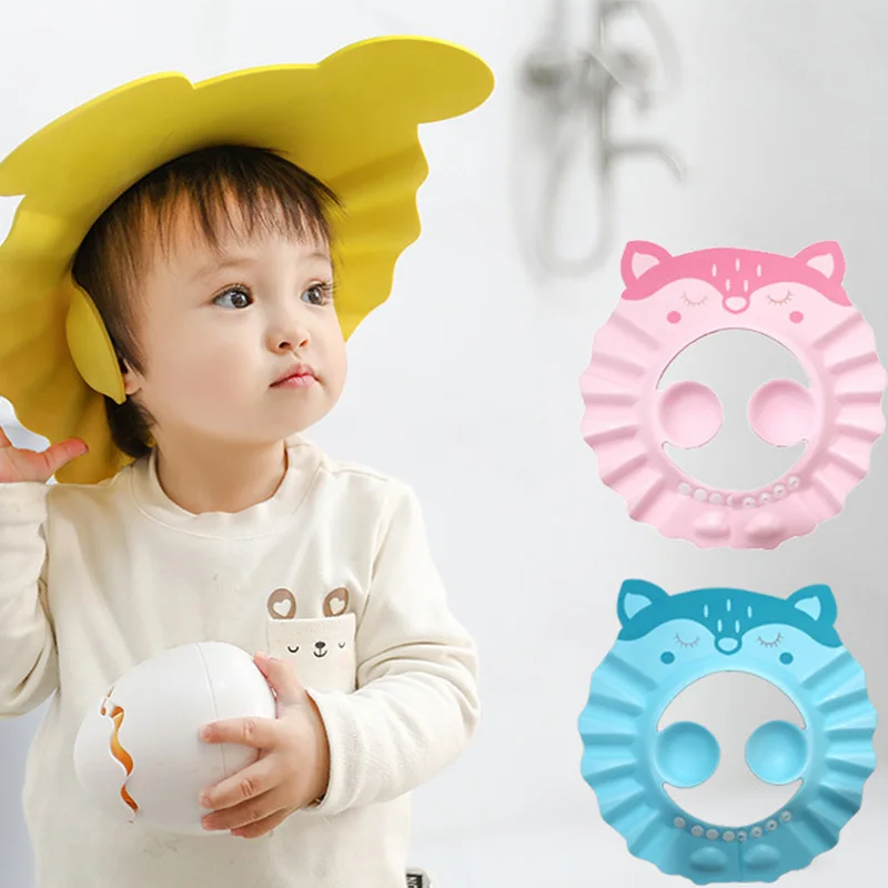 

Kids Safe Shampoo Shower Bathing Bath Protect Soft Cap Hat For Baby Wash Hair Shield Children Bathing Shower Hat