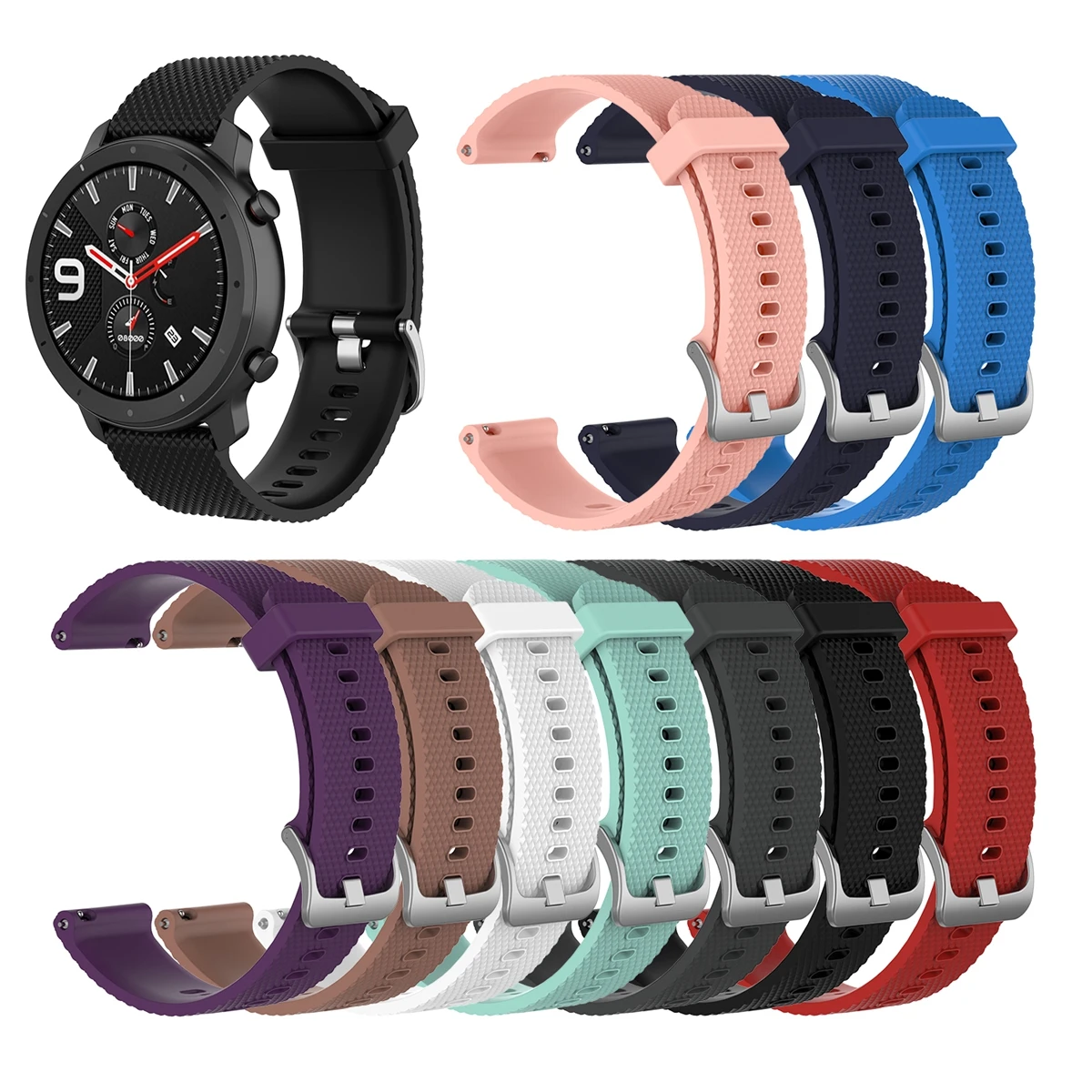 Ремешок для наручных часов Amazfit GTR 42 мм текстурированные силиконовый ремешок Xiaomi
