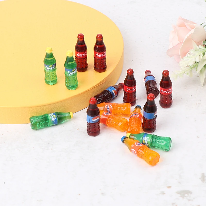 

4PCS 1:12 Scale Dollhouse Miniature Cute Mini Coke Beverage Bottle Soda Drink Pretend Play Food Toy Kitchen Accessories