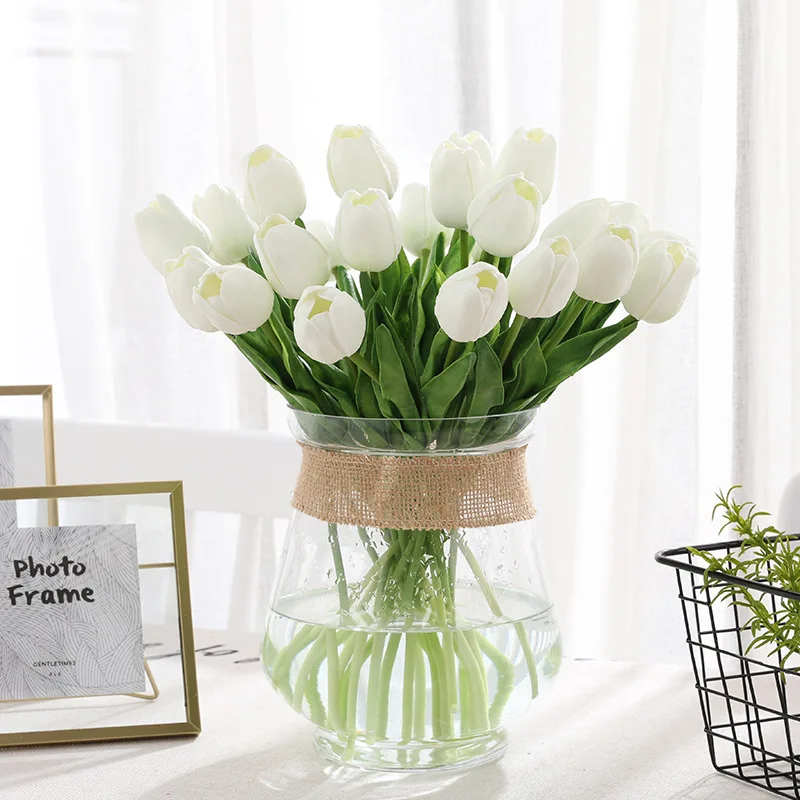 31 pz/lotto tulipani artificiali fiori tocco reale Bouquet di fiori regalo di fiori finti per la festa nuziale di compleanno decorazione del giardino di casa