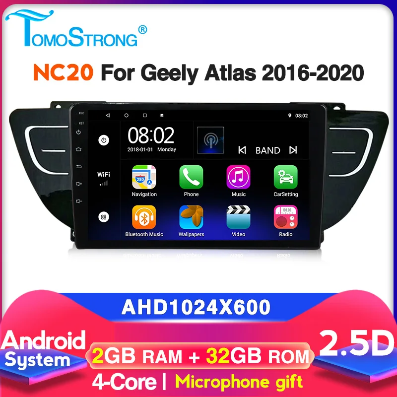Android 2G + 32G автомобильный Радио плеер для Geely Atlas NL 3 2016 2020 Авторадио Мультимедиа wifi