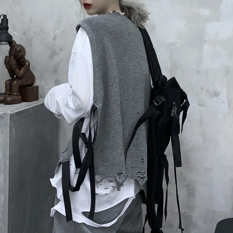 LANMREM 2020 женский безрукавный жилет Корейская версия неровного сшивания Круглый