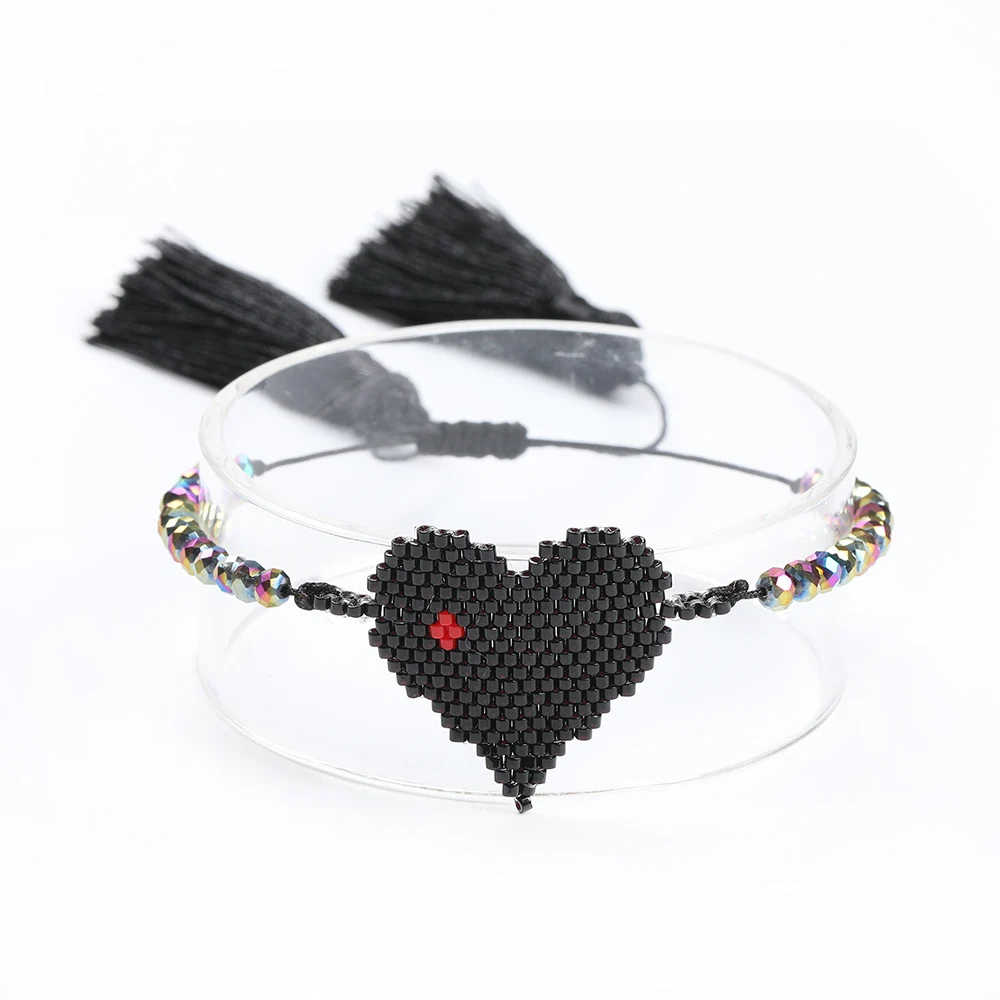 

Go2boho Miyuki Bracelets Heart Bracelet For Ladies 2021 Handmade Bead Jewelry Crystal Jewellery Adjustable Tassel Pulseras Gift