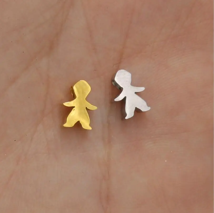 10 шт./лот зеркальные полированные бусины из нержавеющей стали с маленькими