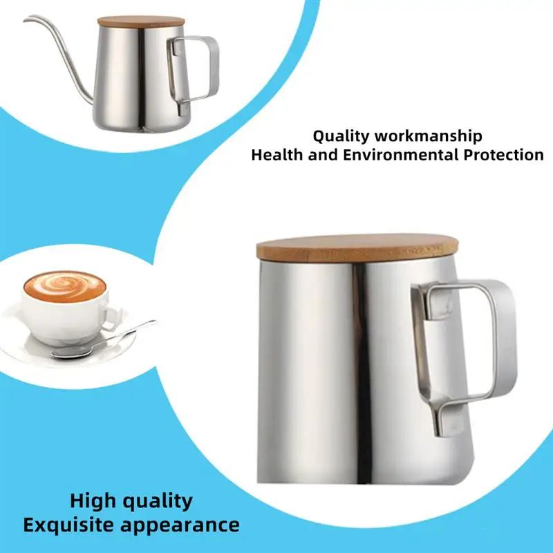 

Coffee Tea Pot 350ML Food Grade Long Narrow Spout Pot High Temperature Resistant Versatile Gooseneck Hand Drip Kettle