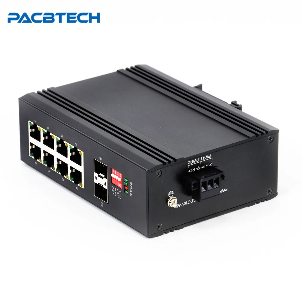 Промышленный волоконно-оптический коммутатор 1000 м 8 портов неуправляемый порт