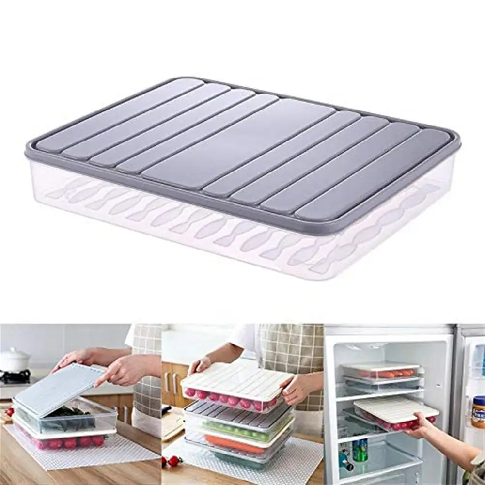 Отсек Штабелируемый холодильник Еда контейнер тонкая Коробка для хранения