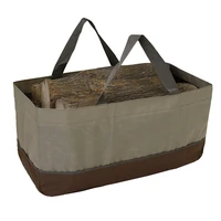 firewood log carrier large firewood bag wax canvas log carrier tote high capacity durable fire wood holder bag
