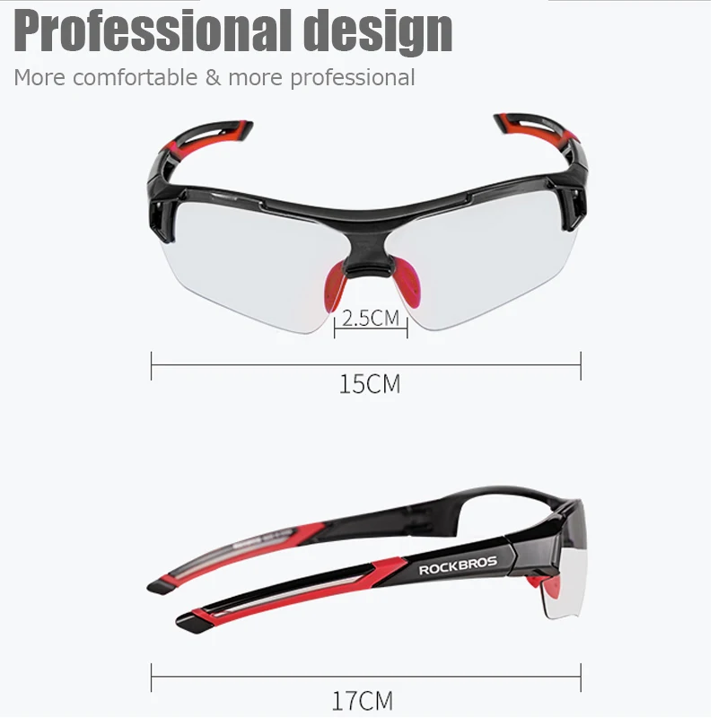 ROCKBROS Photochromic Cycling Glasses Bicycle Outdoor Sports Sunglasses Discoloration MTB Road Bike Goggles  Eyewear Anti Glare
