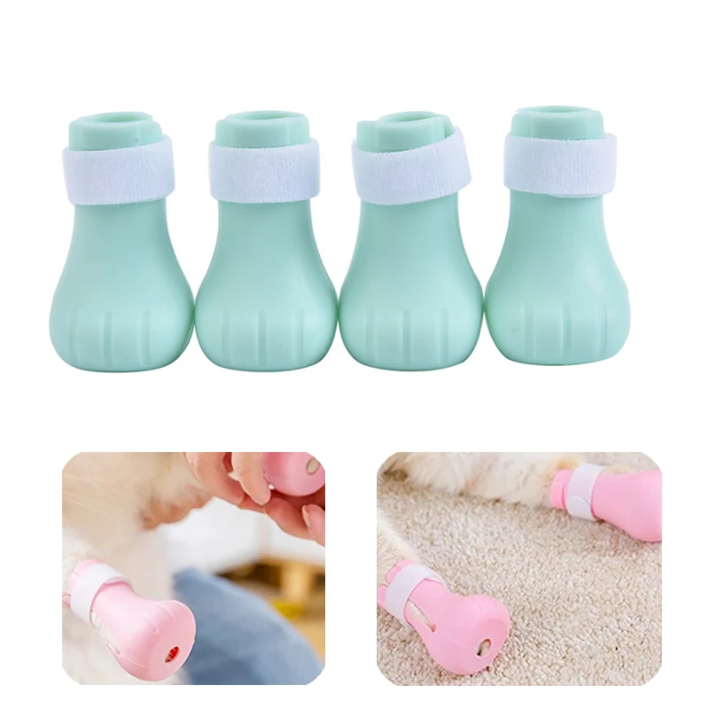 

Bath Washing Cat Claw Cover Anti-Scratch Shoes For Cats Adjustable Pet Cat Boots Bath Washing Cat Claw Paw Cover Protector Botas