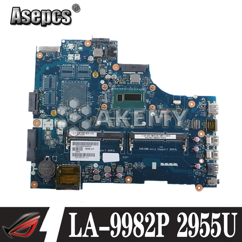 Для For DELL Inspiron 15R 5537 3537 Материнская плата ноутбука CN 0D28MX VBW01 LA 9982P 2955U Процессор