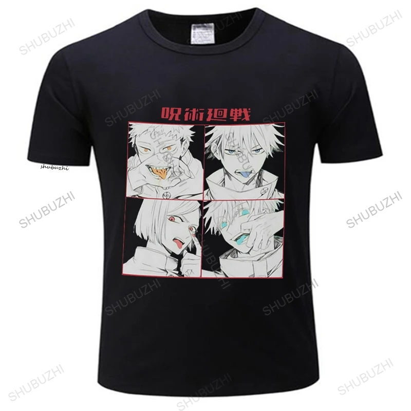 

Футболка мужская с коротким рукавом, крутая тенниска унисекс, Повседневный хлопковый топ с забавным принтом граффити, юютсу кайсен годжо Са...