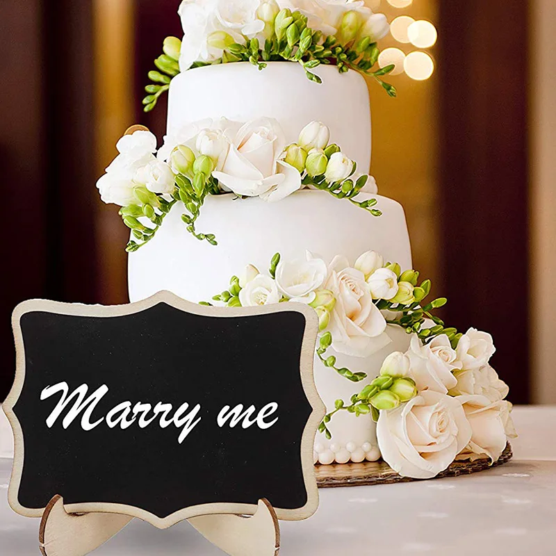 

Mini Chalkboard Signs, 20 Pack Framed Small Chalkboard Labels with Easel Stand, Wooden Blackboard for Table Numbers, Food Signs