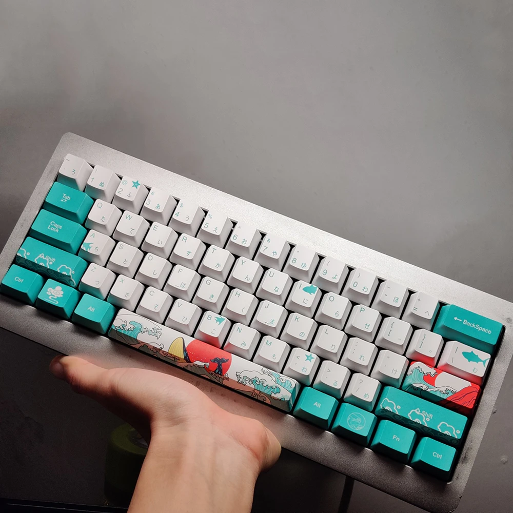 Японский стиль коралловый морской дизайн синие белые красные клавиши для