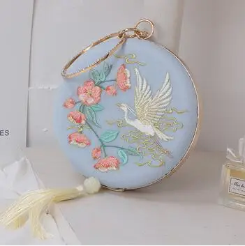 Bag Light Blue Angelatarch Новое поступление китайская Птица Цветочный Cheongsam свежий классический в стиле ханьфу круговой сумка-мессенджер дневной клатч Сумки для рук - Цвет: Bag Light Blue