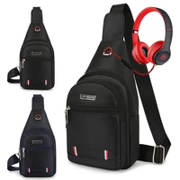 mens chest bag creative new messenger bag leisure sports chest bag large capacity outdoor travel earphone hole backpack