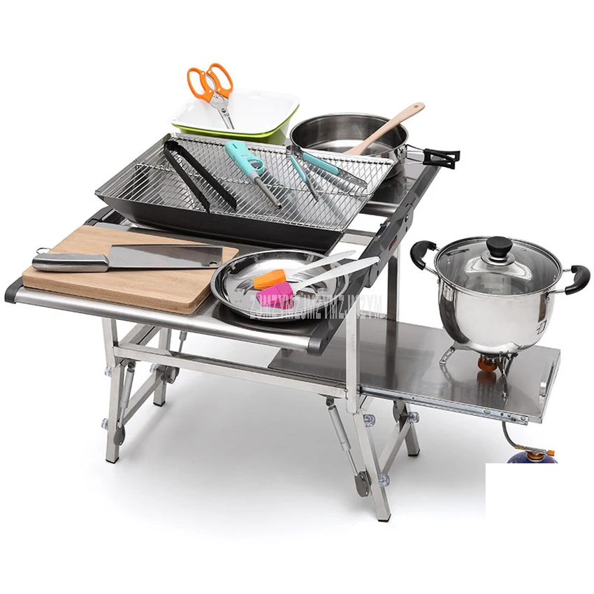 2 6 человек на открытом воздухе Мобильная Кухня Складная газовая плита стол из