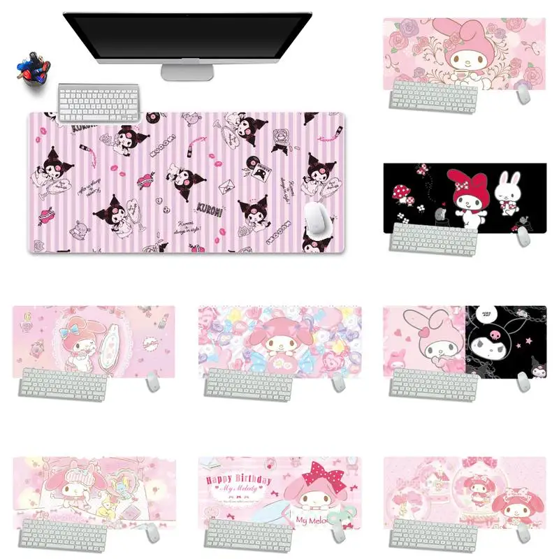 

Kuromi et Melody gamer play mats Mousepad Desk Table Protect Game Office Work Mouse Mat pad X XL Non-slip Laptop Cushion