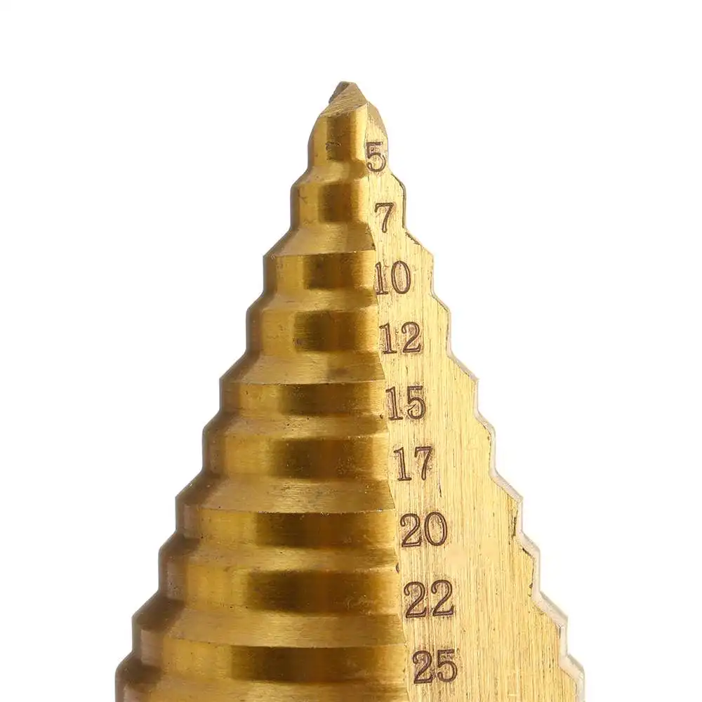 

5-35mm HSS Titanium Step Cone Drill Bit High Speed Steel Wood Steel Hole Cutter Hole Drilling Cutter