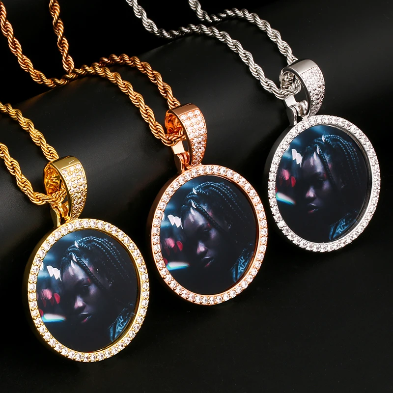 Цепочка мужская с кулоном в стиле хип хоп украшение декором под фото на заказ