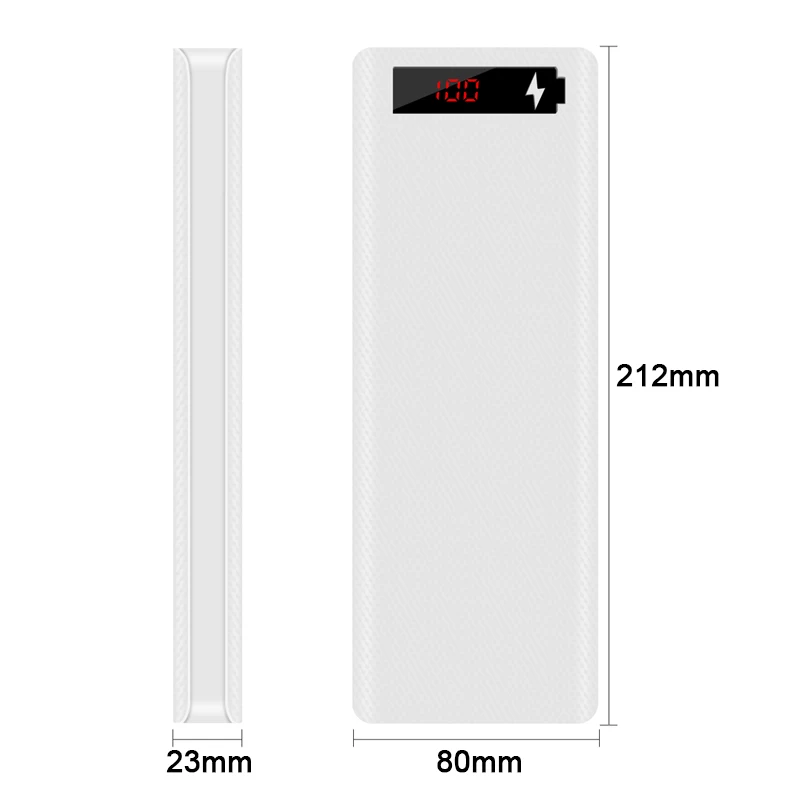 10*18650 чехол для внешнего аккумулятора Dual USB мобильный телефон зарядное устройство