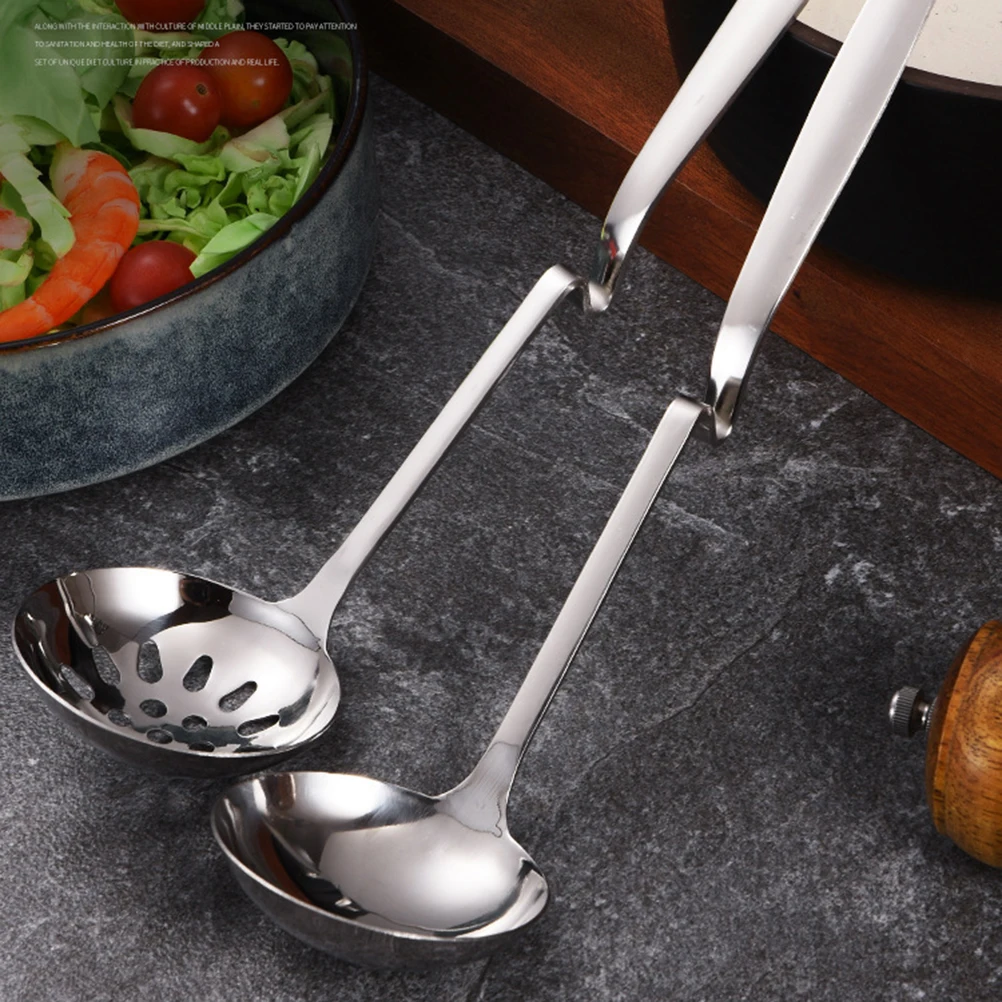 2 шт. ложка и дуршлаг практичная длинная ручка из нержавеющей стали Полезная для