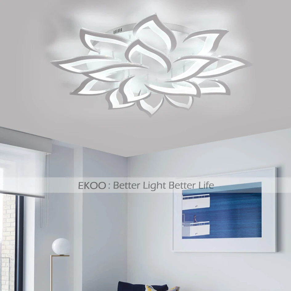 

EKOO Modern LED lily flower Acrylic Ceiling Home Lights Fixtures 3 color Dimmable With Remot For hallway, aisle, balcony etc.