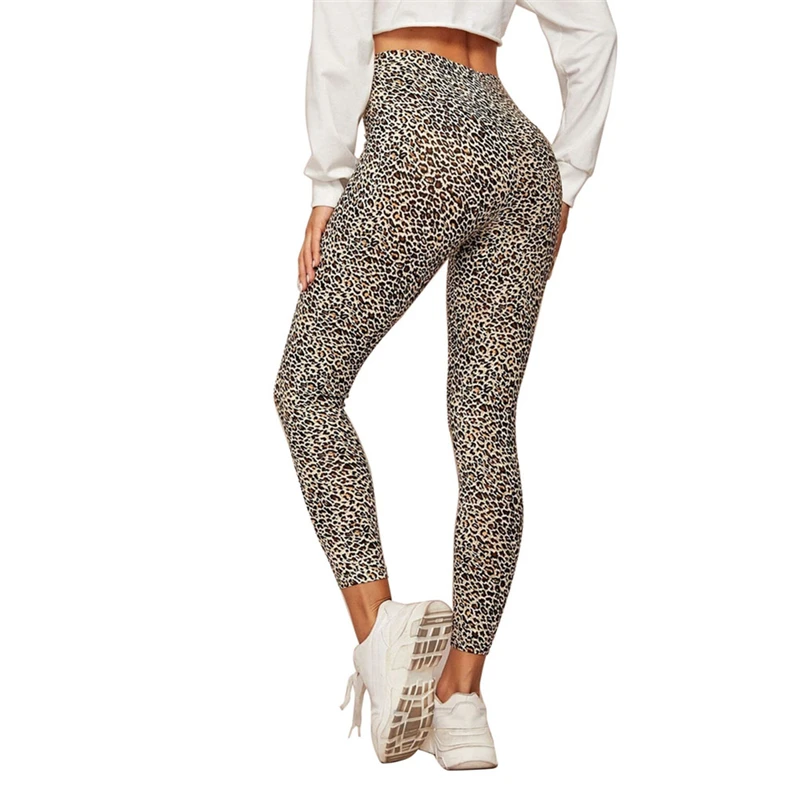 2020 Fashion Trend Summer Women's Sexy Leopard Print Seamless Leggings High Waist Casual Fit Pants Hips Push Up Sportswear | Спорт и