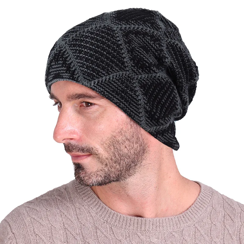 Популярные зимние шапки бини и кепки s вязанная шерстяная шапка мужская