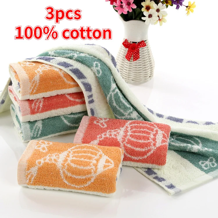 

3pcs Wholesale 100% cotton yarn-dyed jacquard lantern flower towel custom logo adult face wash daily necessities Super absorbent