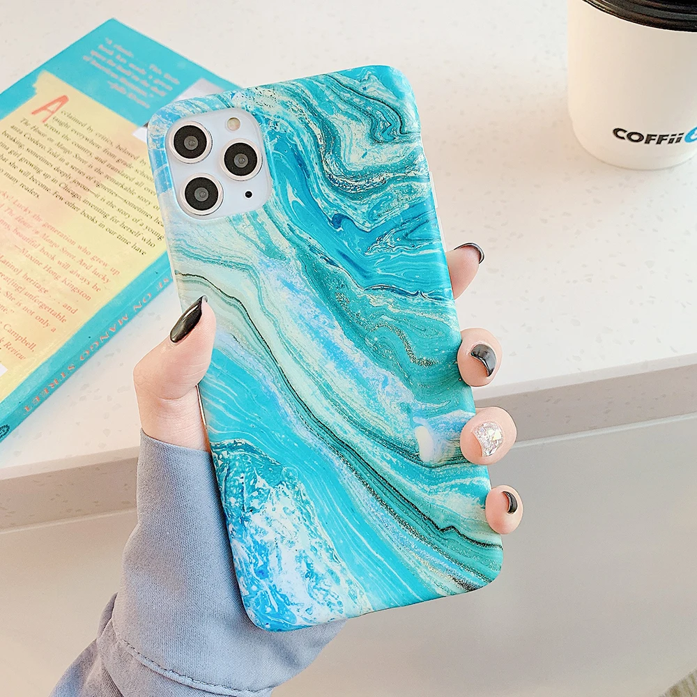 e LOVECOM винтажный градиентный цветной мраморный чехол для телефона для iPhone 11 Pro Max XR XS Max 6 6S 7 8 Plus X Матовый Мягкий IMD чехол-накладка - Цвет: e
