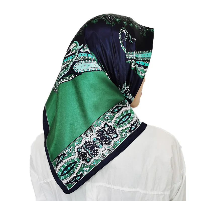

Vintage Square Satin Scarves Women Foulard 90*90cm Silk Bandana Scarf 90*90cm Square Satin Scarves Women Muslim Hijab