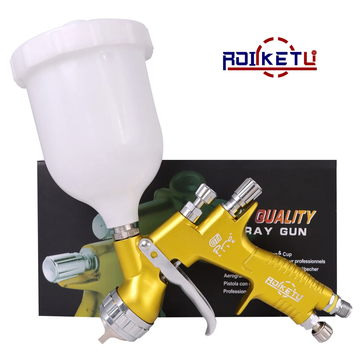 ROIIKETU Spray Gun GTI Pro Painting Gun TE20/T110 1.3/1.8mm Nozzle Paint Gun Water Based Air Spray Gun Airbrush