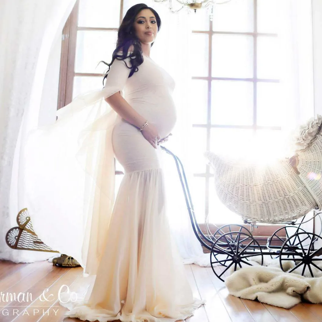 Костюм платье с кружевом для беременных женщин одежда длинными рукавами длинное