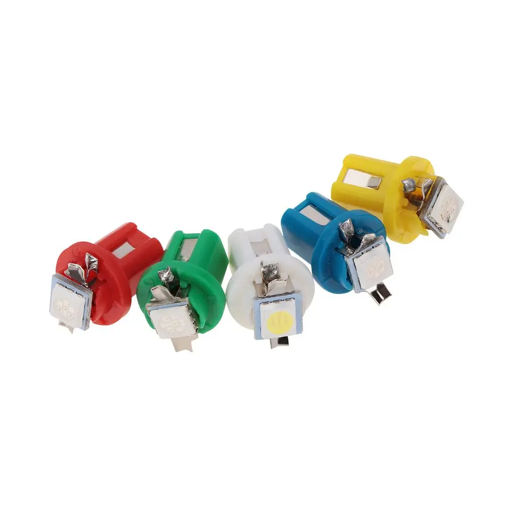 10Pcs B8.5D 509T B8.5 5050 Led 1 SMD T5 Lamp Car Gauge Speed Dash Bulb Dashboard instrument Light Wedge Interior Accessory - купить по