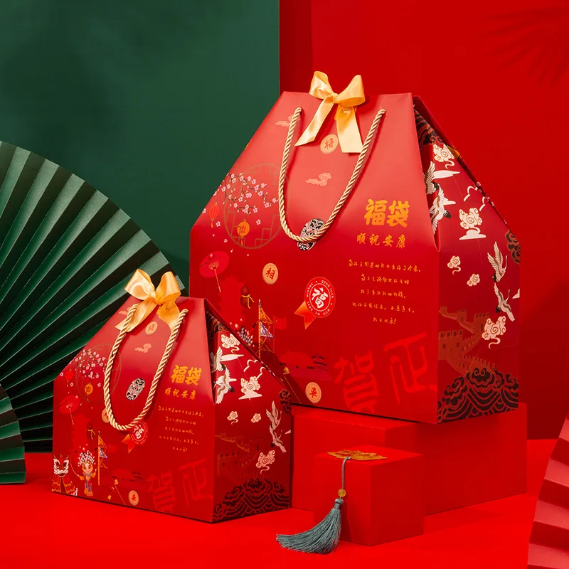 

Creative Gift Packaging Bag 2022 New Year Festival Gift Box Packaging упаковка для подарков Candy Box Snacks Lucky Bags коробка
