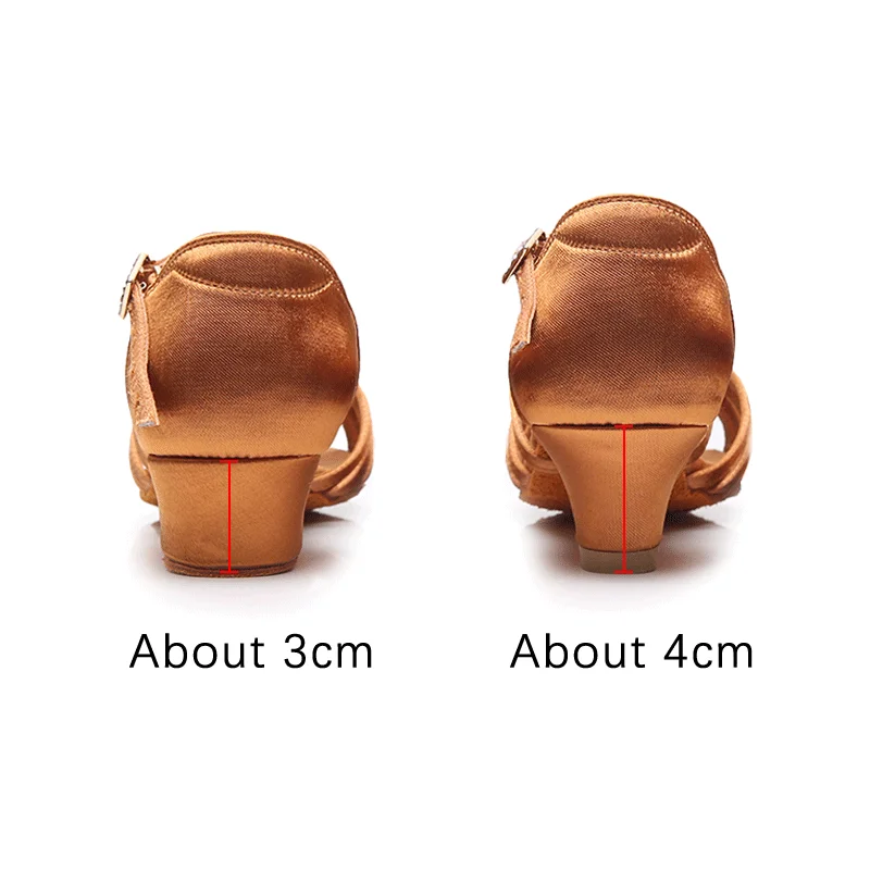 HROYL 2020 New Women latin dance shoes for children satin salsa ballroom dance shoes children tango salsa shoes soft fashion