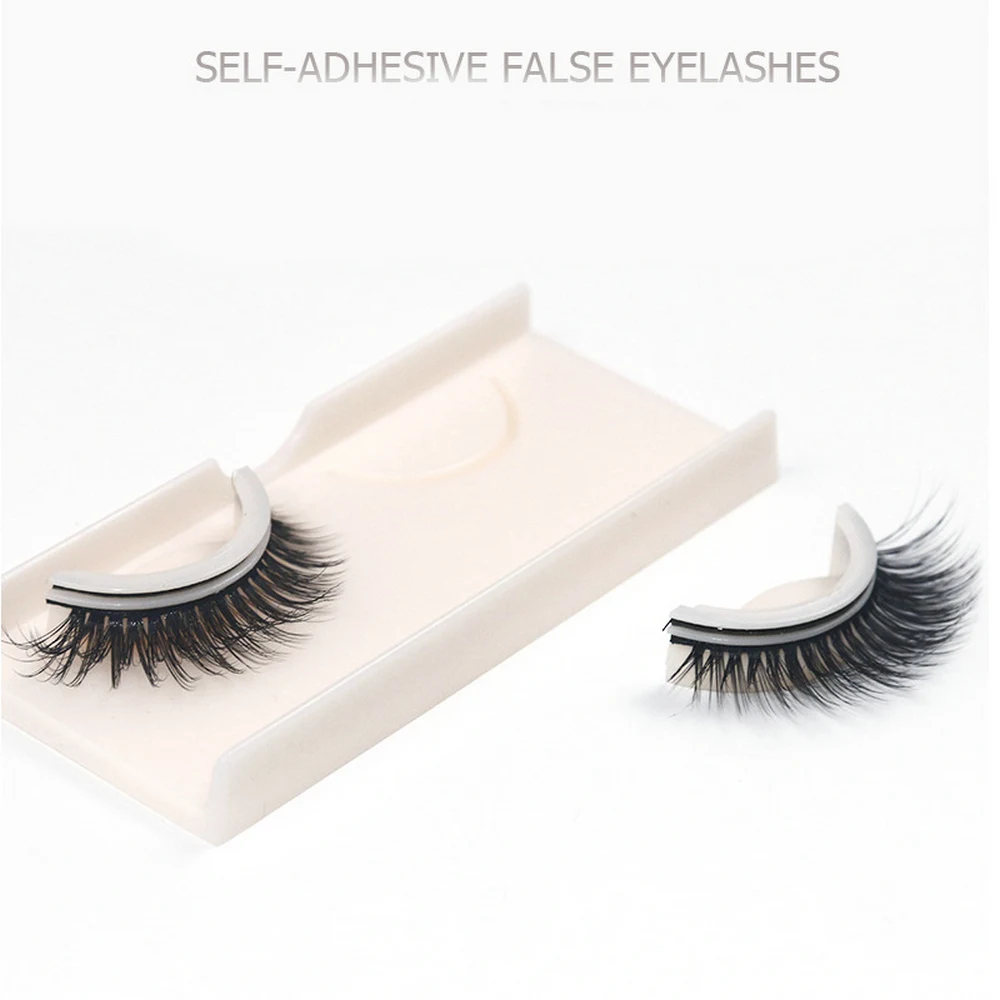 

10 Piece Self-adhesive Chemical Fiber Eyelashes Lotus Plate Makeup Thick False Lashes Black Nature Soft Private Label