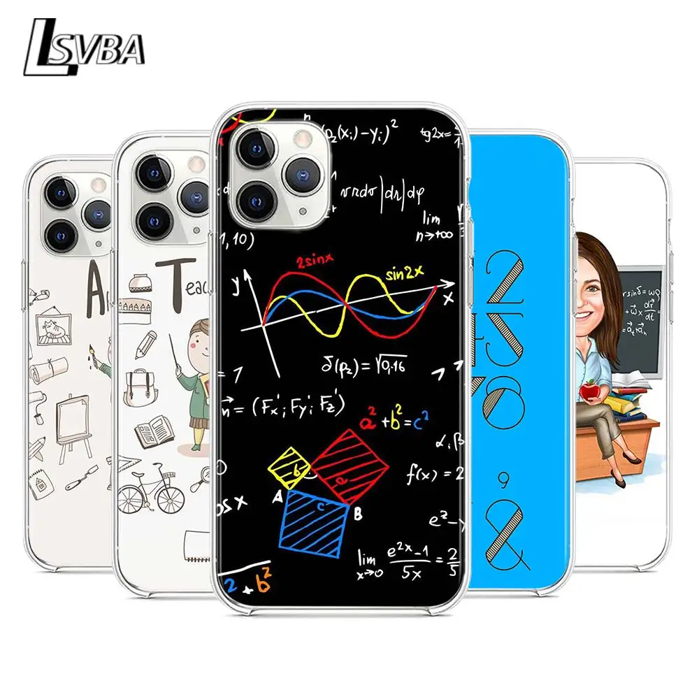 

Cute Profession Teacher Silicone Cover For Apple iPhone 12 Mini 11 Pro XS Max XR X 8 7 6S 6 Plus 5S SE 2020 Phone Case