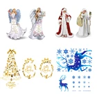 Рождественские наклейки на окно и стекло с изображением сказочного ангела, наклейки на стену из ПВХ в стиле Дня Святого Валентина, наклейки на свадьбу, вечеринку, домашний магазин тортов, искусственные принадлежности