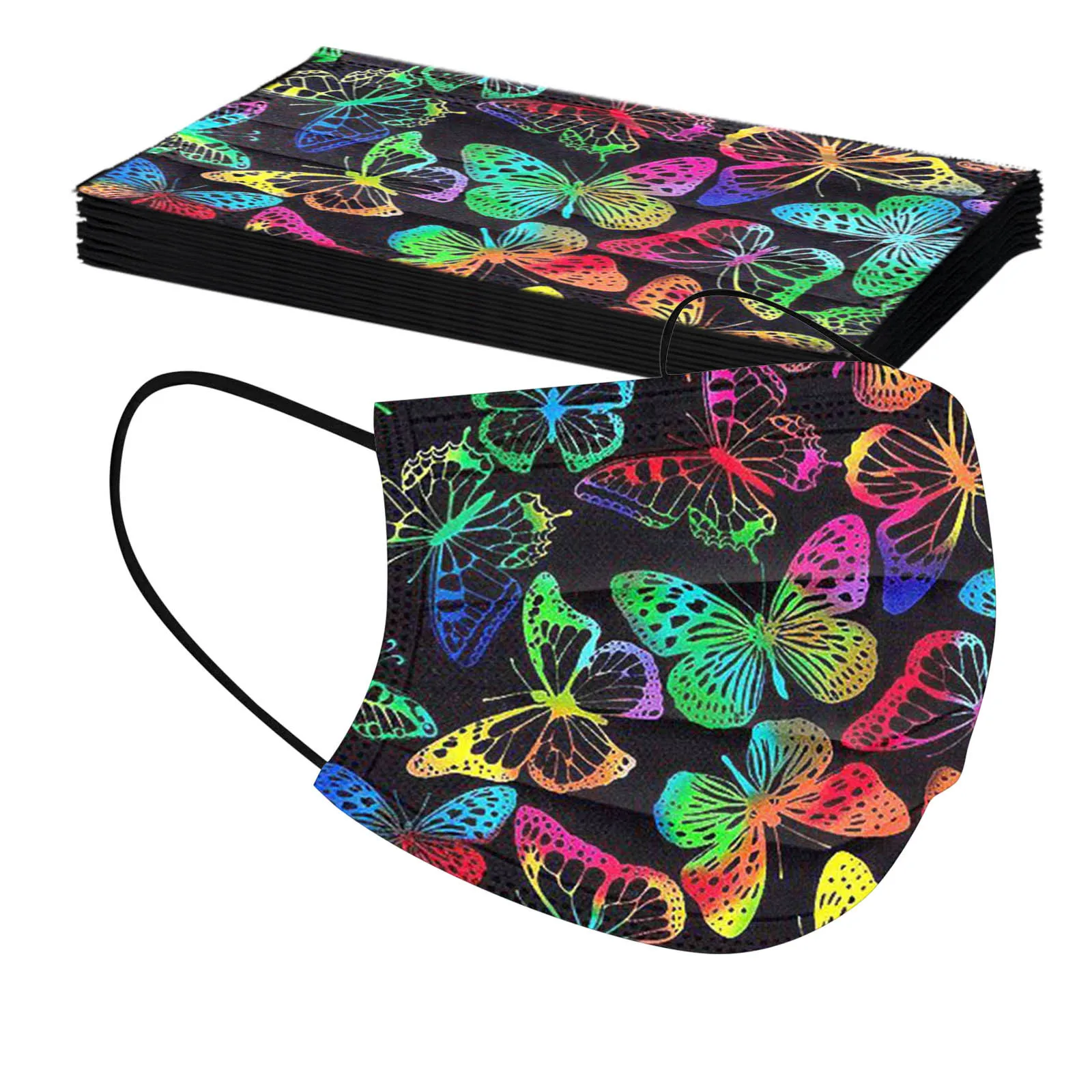 

20 Styles Face Masks 10PCS Adult Leopard Print Plus Butterfly Three-Layer Disposable Protective Mask Mouth Cover Mascarillas