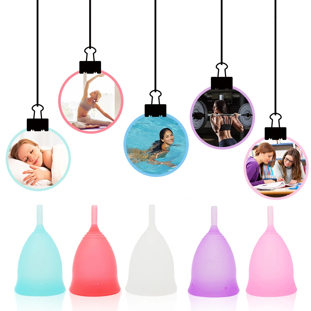 

100pcs Menstrual Cups Medical Grade Silicone Feminine Hygiene Copa Menstrual Lady Women Period Cup Reusable Menstrual Cup