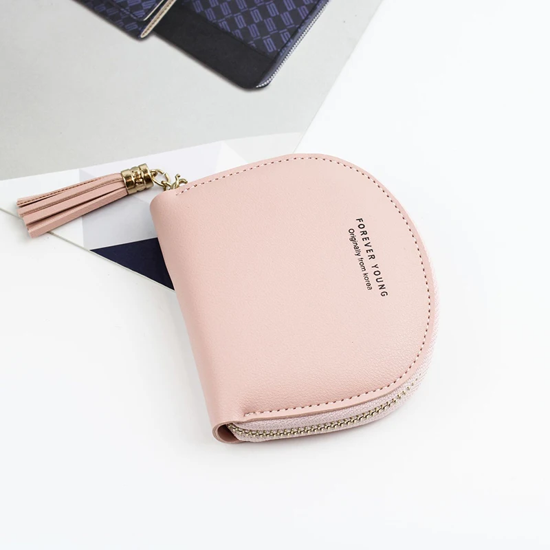 Pink PU Подвески в виде монеток, кошельки для женщин, кошелек, маленькие милые кредитные Чехлы для карт и ключей, сумки для денег для женщин, кошелек для детей, сумка на молнии - Цвет: Pink