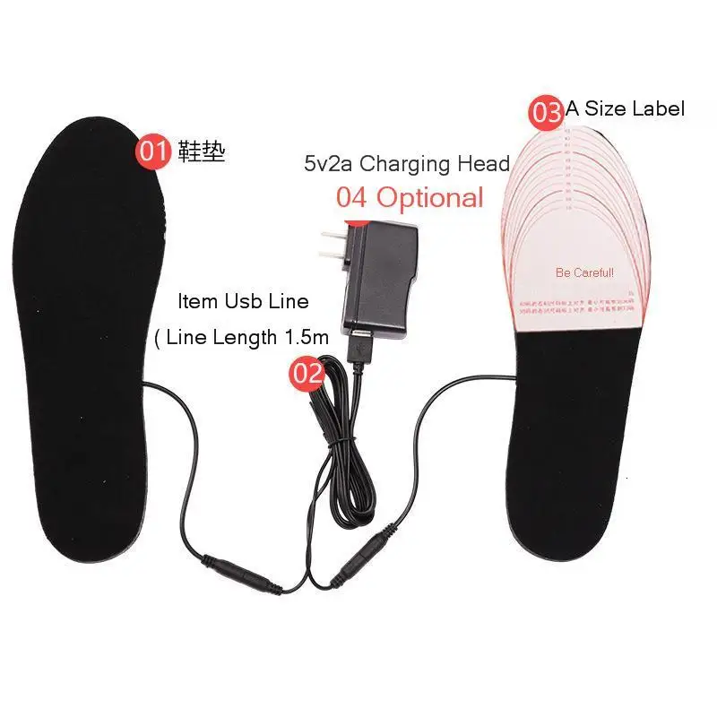 Стельки с подогревом через Usb электротермальные Подогреватели для ног подогрев