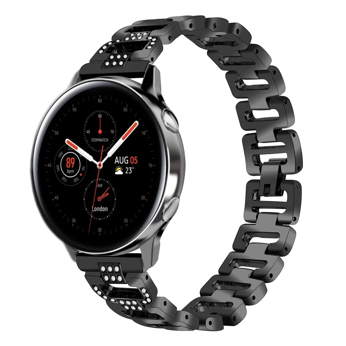 Для samsung Galaxy Watch Active 2 ремешок 20 мм Металл Нержавеющая сталь цепной алмаз d образный